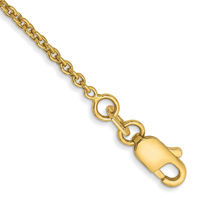 14K 1.4mm Forzantine Cable with Lobster Clasp Anklet