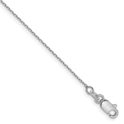 14k White Gold .8mm D/C Forzantine Cable Chain