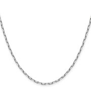 14k White Gold 2.1mm Solid Beveled Paperclip Chain