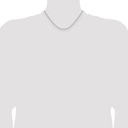 14k White Gold 2.1mm Solid Beveled Paperclip Chain