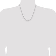 14k White Gold 2.1mm Solid Beveled Paperclip Chain