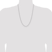 14k White Gold 2.1mm Solid Beveled Paperclip Chain