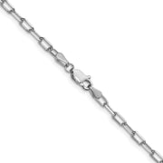 14k White Gold 3.0mm Solid Beveled Paperclip Chain