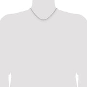 14k White Gold 3.0mm Solid Beveled Paperclip Chain