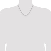 14k White Gold 3.0mm Solid Beveled Paperclip Chain