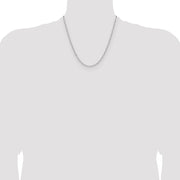 14k White Gold 3.0mm Solid Beveled Paperclip Chain