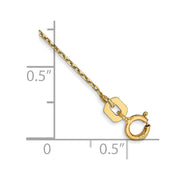 14K .8mm Diamond-cut Cable with Spring Ring Clasp Anklet