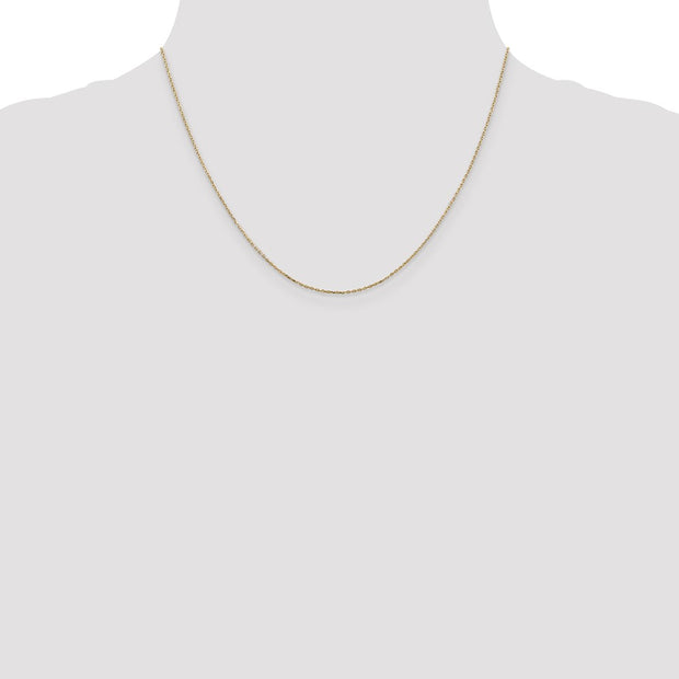 14K .8mm Diamond-cut Cable with Lobster Clasp Chain
