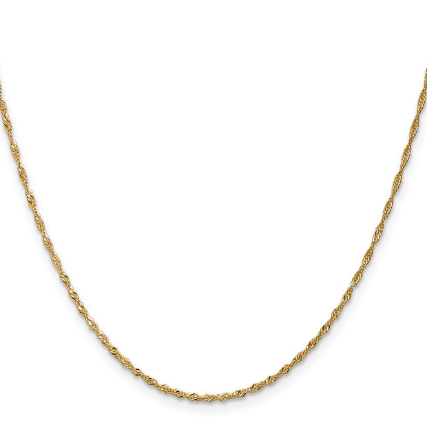 14K 1.40mm Singapore with Spring Ring Clasp Chain