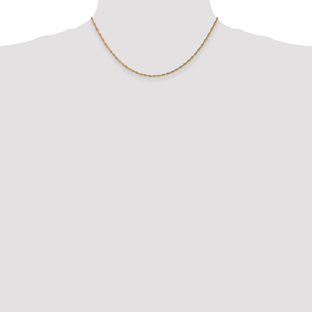 14K 1.40mm Singapore with Spring Ring Clasp Chain