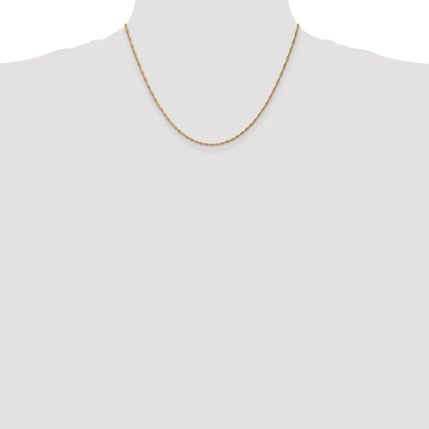 14K 1.40mm Singapore with Spring Ring Clasp Chain