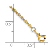 14K 1.40mm Singapore with Spring Ring Clasp Anklet