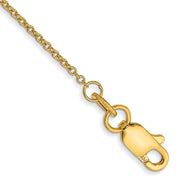 14K 1mm Round Open Link Cable with Lobster Clasp Anklet