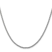 14K White Gold 2.25mm Parisian Wheat with Lobster Clasp Chain