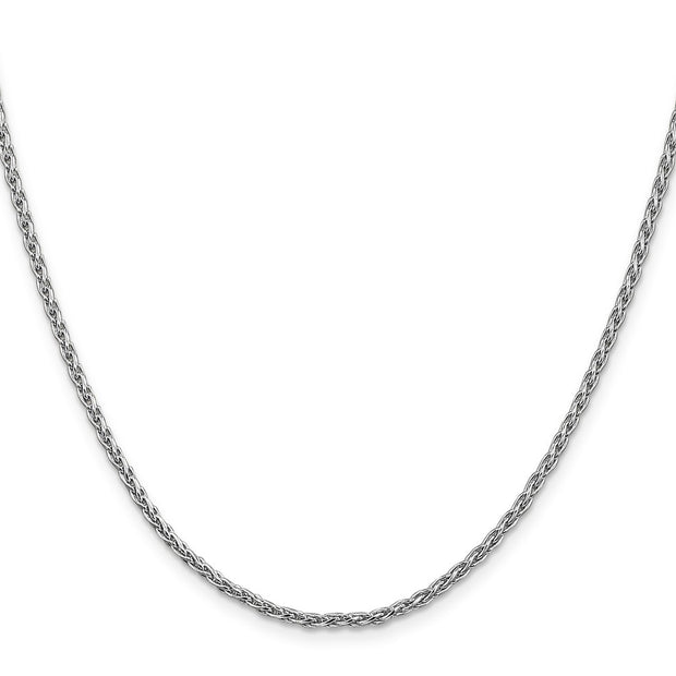 14K White Gold 2.25mm Parisian Wheat with Lobster Clasp Chain