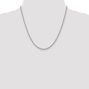 14K White Gold 2.25mm Parisian Wheat with Lobster Clasp Chain