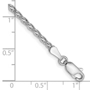 14K White Gold 2.25mm Parisian Wheat with Lobster Clasp Bracelet