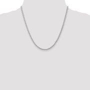 14K White Gold 4mm Parisian Wheat with Lobster Clasp Chain
