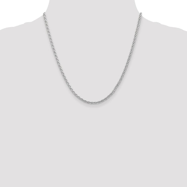 14K White Gold 4mm Parisian Wheat with Lobster Clasp Chain