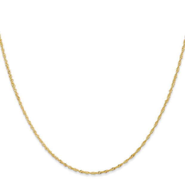 14K 1.10mm Singapore with Spring Ring Clasp Chain