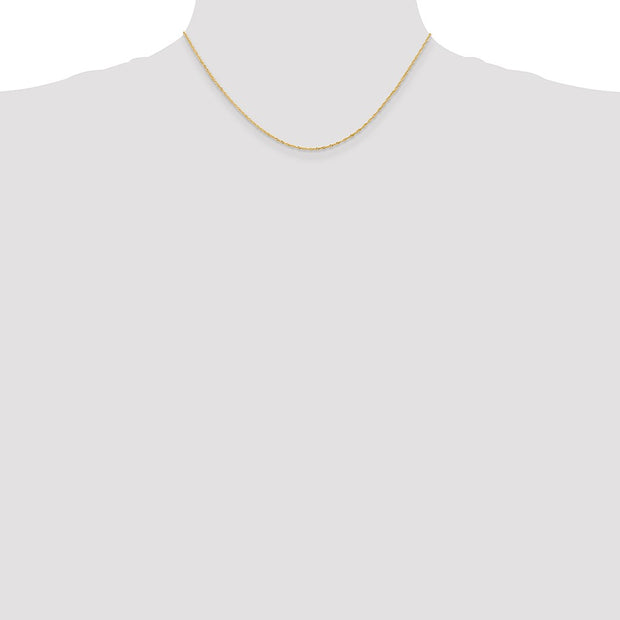 14K 1.10mm Singapore with Spring Ring Clasp Chain