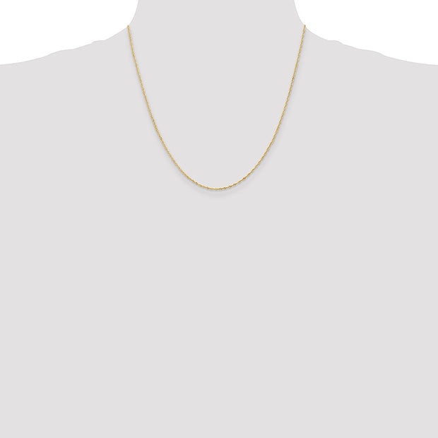 14K 1.10mm Singapore with Spring Ring Clasp Chain