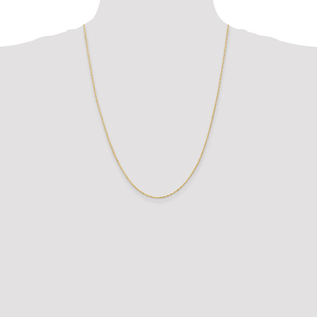 14K 1.10mm Singapore with Spring Ring Clasp Chain