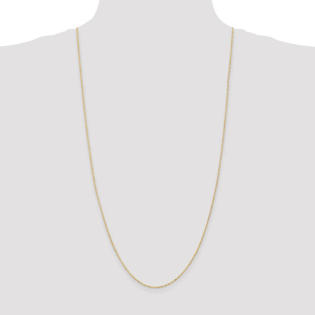 14K 1.10mm Singapore with Spring Ring Clasp Chain