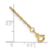 14K 1.10mm Singapore with Spring Ring Clasp Anklet