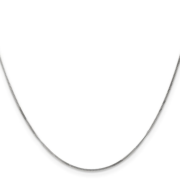 14K White Gold .9mm Curb with Spring Ring Clasp Pendant Chain