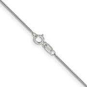 14K White Gold .9mm Curb with Spring Ring Clasp Pendant Chain