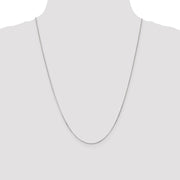 14K White Gold .9mm Curb with Spring Ring Clasp Pendant Chain