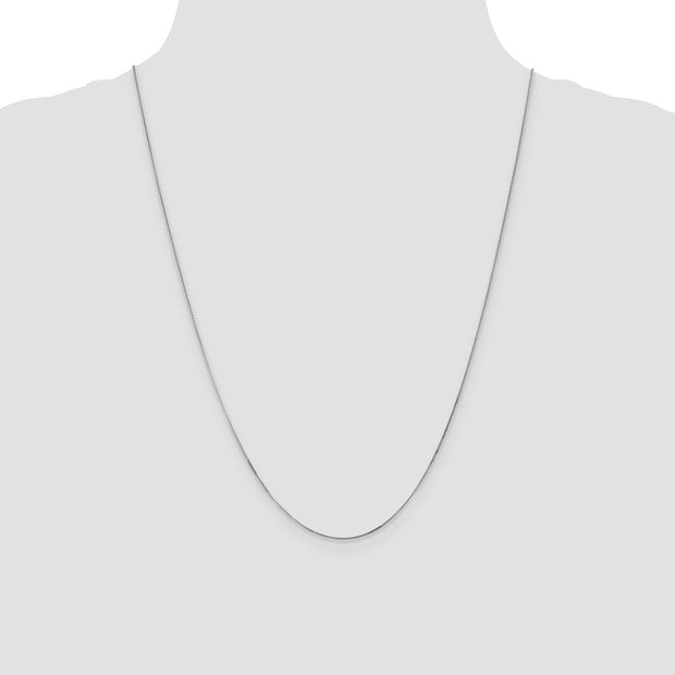14K White Gold .9mm Curb with Spring Ring Clasp Pendant Chain