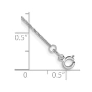 14K White Gold .9mm Curb with Spring Ring Clasp Anklet