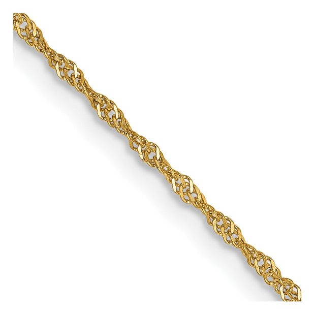 14K 1.10mm Singapore with Spring Ring Clasp Chain