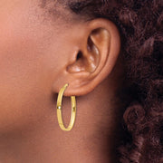 14k 3mm Oval Hoop Earrings