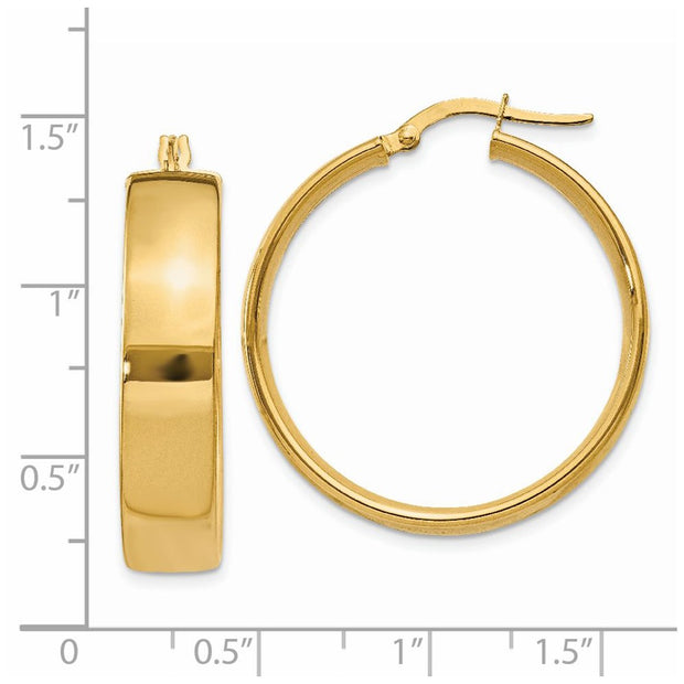 14k 6.75mm Hoop Earrings