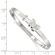 Sterling Silver Polished/Antiqued Butterfly Adjustable Children's Bangle