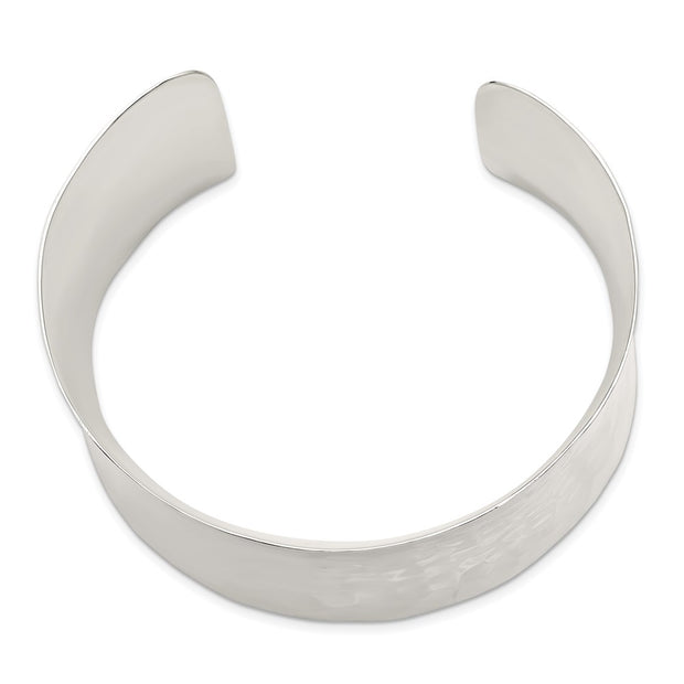 Sterling Silver Hammered Cuff Bangle