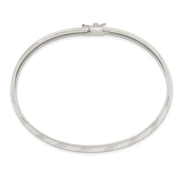 Sterling Silver Diamond-cut Flexible Bangle