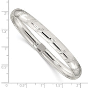 Sterling Silver Diamond-cut Flexible Bangle