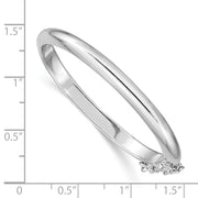 Sterling Silver RH-plated Polished w/ Safety Hinged Children's Bangle