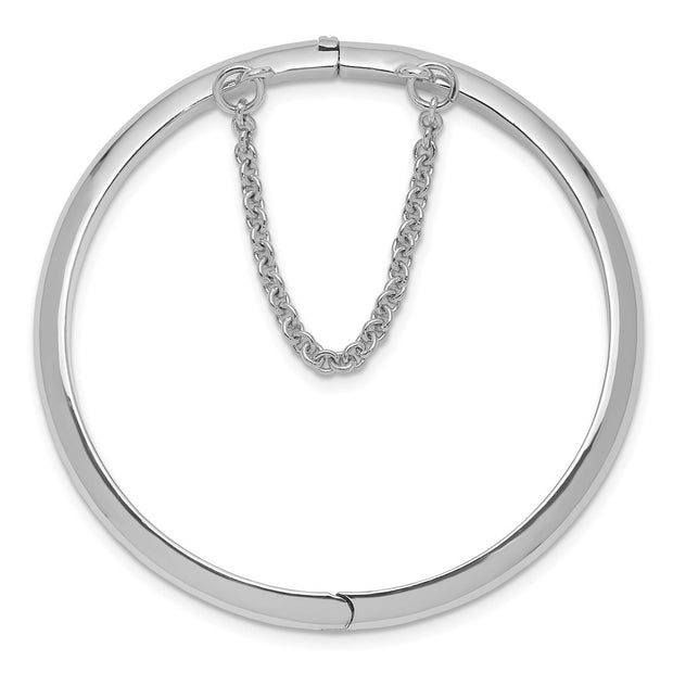 Sterling Silver RH-plated Polished w/ Safety Hinged Children's Bangle