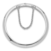 Sterling Silver RH-plated Polished w/ Safety Hinged Children's Bangle