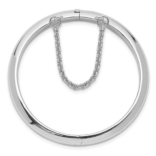 Sterling Silver RH-plated Polished w/ Safety Hinged Children's Bangle