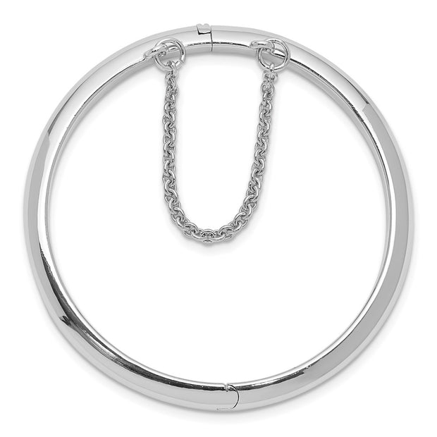 Sterling Silver RH-plated Polished w/ Safety Hinged Children's Bangle