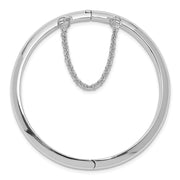 Sterling Silver RH-plated Polished w/ Safety Hinged Children's Bangle