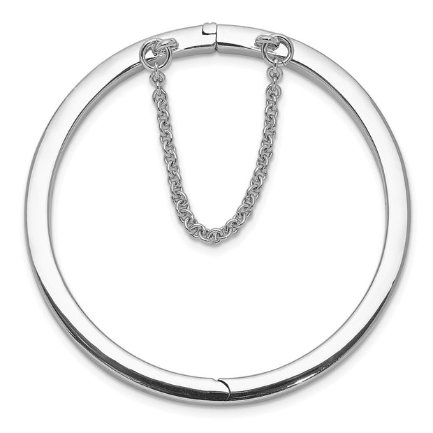 Sterling Silver RH-plated Polished w/ Safety Hinged Children's Bangle