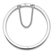 Sterling Silver RH-plated Polished w/ Safety Hinged Children's Bangle