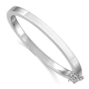 Sterling Silver RH-plated Polished w/ Safety Hinged Children's Bangle